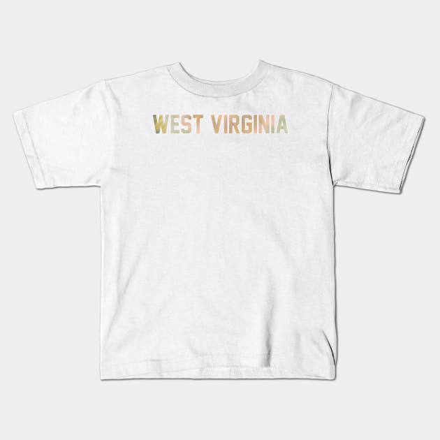 West Virginia Pastel tie Dye Kids T-Shirt by maccm